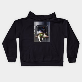 Spaceship Cat Kids Hoodie